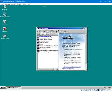 Screenshot der Windows 98 Hilfe
