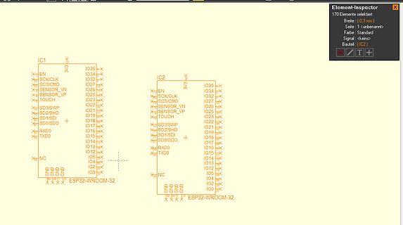 Schaltplan von zwei ESP32-WROOM-32 Modulen