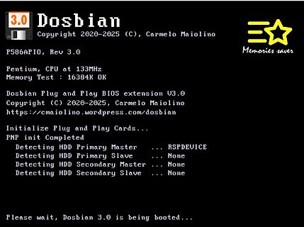 Dosbian 3.0 Bootvorgang Bildschirmfoto