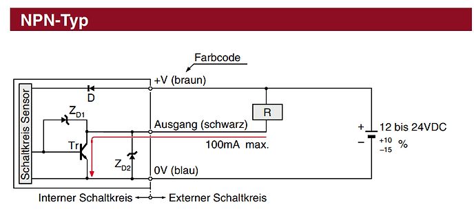 Schaltplan eines NPN-Sensors