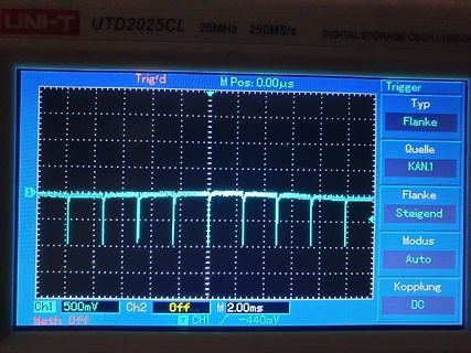 Oszilloskop-Display mit Signalverlauf