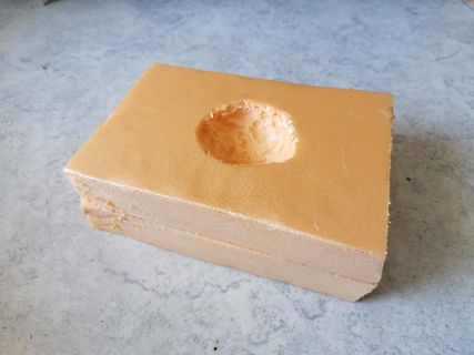 Stück Seife mit Vertiefung