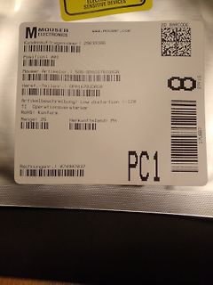 Mouser Electronics Versandetikett