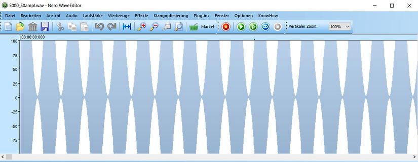 Screenshot der Software Nero WaveEditor mit Wellenform