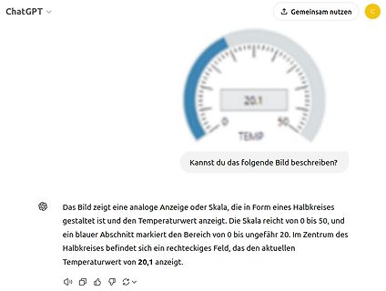 Analoge Temperaturanzeige mit Skala