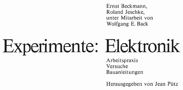 Buchcover Experimente: Elektronik