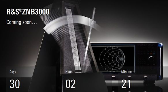 Werbebanner für R&S ZNB3000 mit Countdown