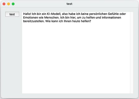 Screenshot eines KI-Modell-Textfensters