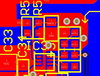 Ausschnitt eines Leiterplatten-Layouts