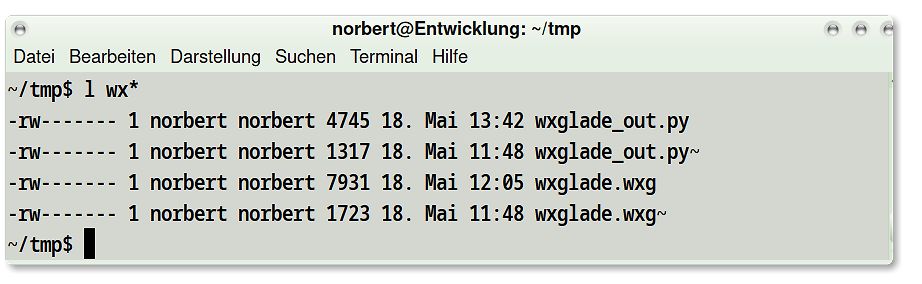 Terminal-Ausgabe eines Verzeichnis-Inhaltsverzeichnisses