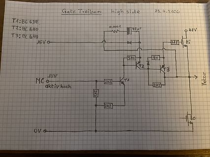 Handgezeichneter Schaltplan eines Gate Treibers
