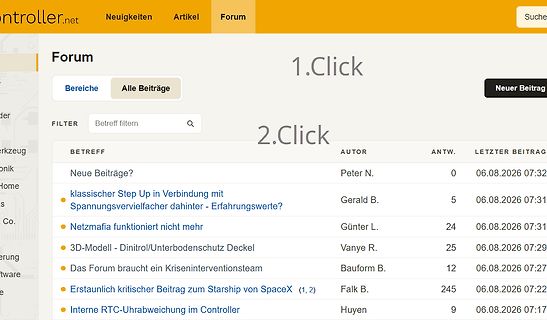 Screenshot eines Online-Forums