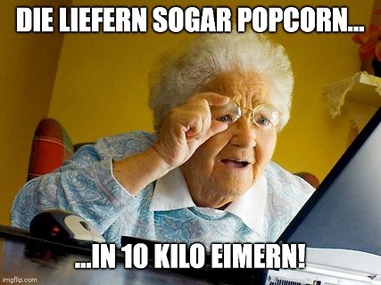 Meme mit älterer Frau vor Computer