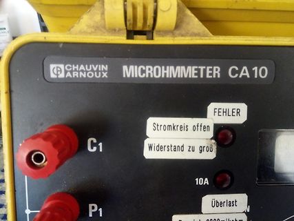 Chauvin Arnoux Microhmeter CA10 Bedienfeld