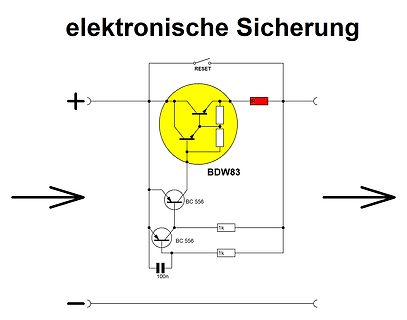 Schaltplan einer elektronischen Sicherung