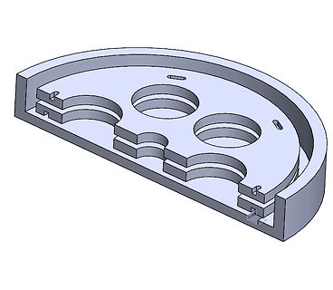 3D-CAD-Modell eines halbkreisförmigen Bauteils