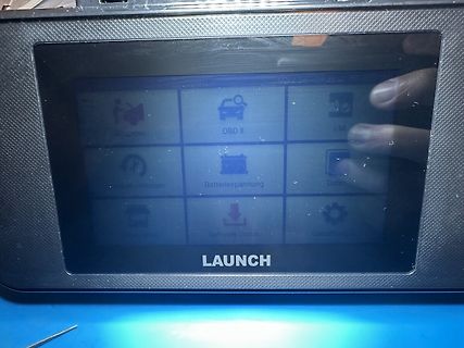 Abfotografiertes Display eines Launch Diagnosegeräts