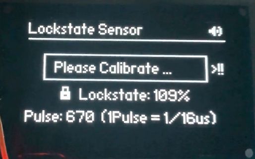 Display eines Lockstate Sensors mit Messwerten
