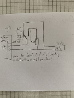Handgezeichneter Schaltplan mit Frage zu Halbleitern