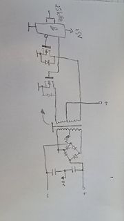 Handgezeichneter Schaltplan eines Schaltnetzteils