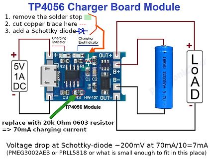 Modifikationsanleitung für TP4056 Lade-Modul