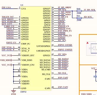 Ausschnitt eines Schaltplans mit ESP32-Mikrocontroller