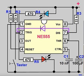 Schaltplan mit NE555 Timer