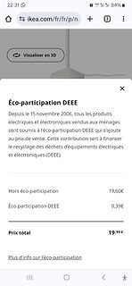 Screenshot einer IKEA-Webseite mit Preisinformationen