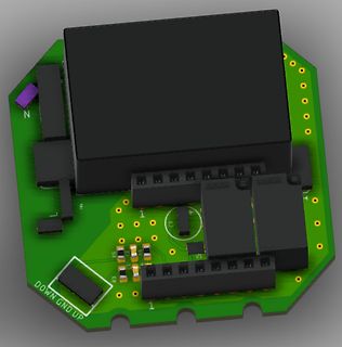 3D-CAD-Modell einer Leiterplatte mit Bauteilen