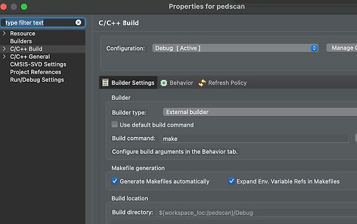 Einstellungen für C/C++ Build in einer IDE