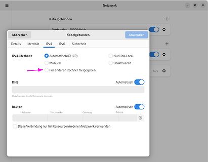 Netzwerk-Einstellungen IPv4 Konfiguration