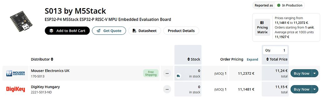 Produktseite eines M5Stack ESP32-P Evaluation Boards