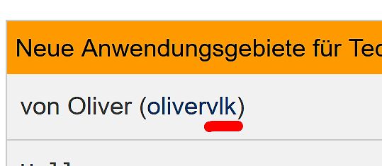 Forum-Beitrag von Oliver