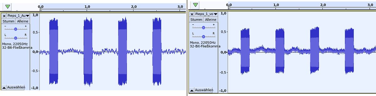 Audio Wellenform-Darstellung in einer Software