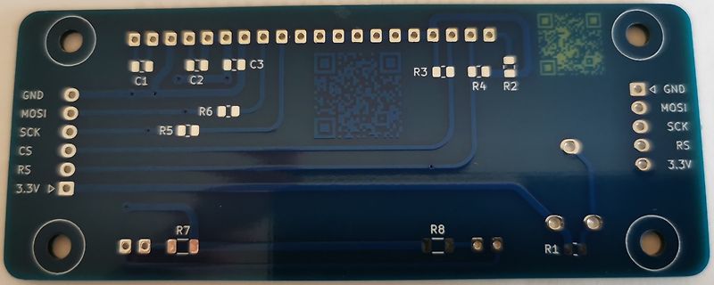 Leiterplatten-Layout mit Lötpads und Beschriftungen