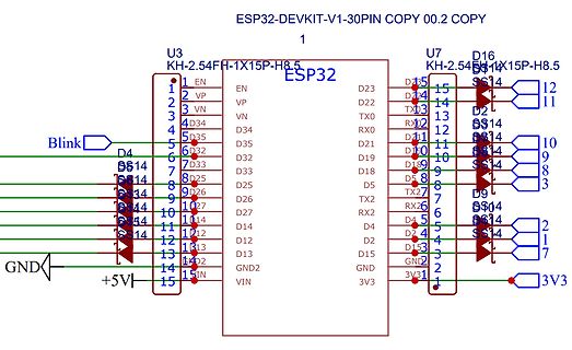 Schaltplan ESP32-DevKit-V1 Pinbelegung