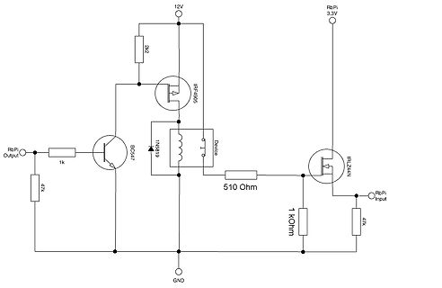Schaltplan mit MOSFETs und Bipolar-Transistor