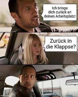Meme mit Dwayne Johnson und einer Frau