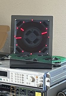 Messaufbau mit LED-Ring und Funktionsgenerator