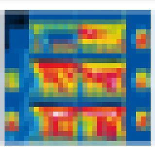 Extrem verpixeltes, farbiges Bild ohne erkennbares Motiv