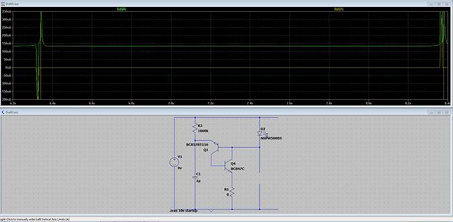 Simulation eines Schaltplans mit Stromverlaufsgrafik