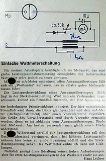 Schaltplan einer einfachen Wattmeterschaltung
