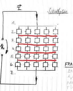 Handgezeichneter Schaltplan einer Matrix
