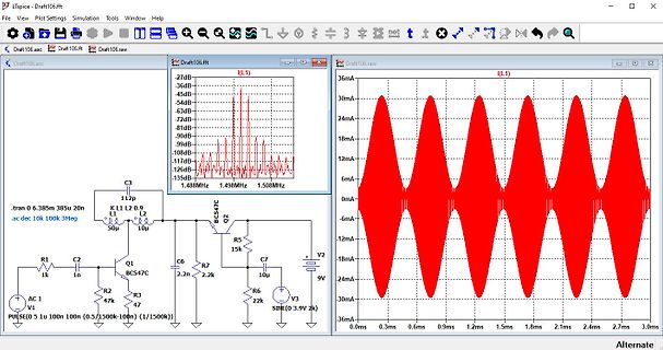 LTspice Simulation Schaltplan und Wellenformen