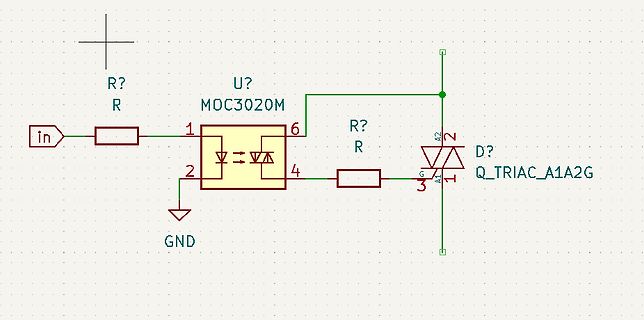 Schaltplan mit Optokoppler und Triac