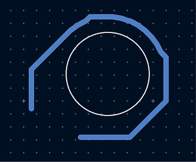 Abstrakte geometrische Form aus Linien und Kreisen