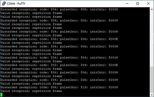 Terminal-Ausgabe von PuTTY mit Protokoll-Daten