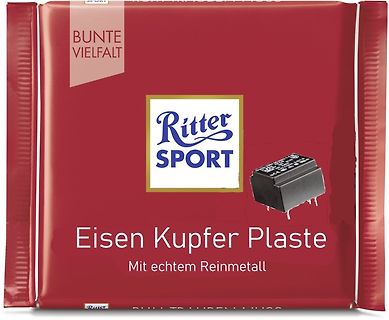 Meme mit Ritter Sport Schokolade und einem Bauteil
