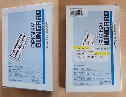 Verpackung von Original Bungard Leiterplattenmaterial