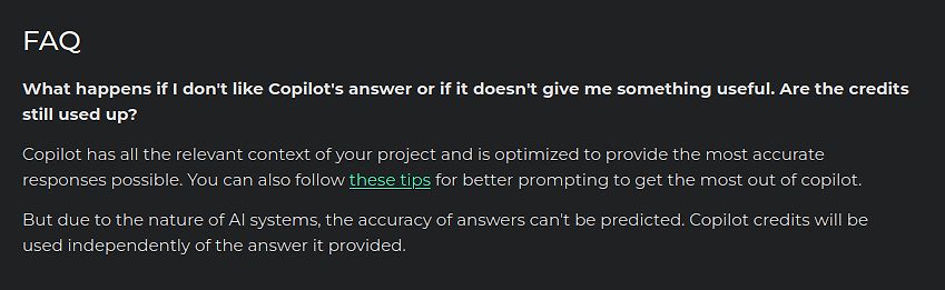 FAQ-Text zu Copilot-Credits
